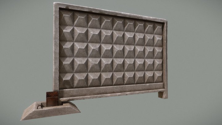 Soviet concrete Wall 3D Model