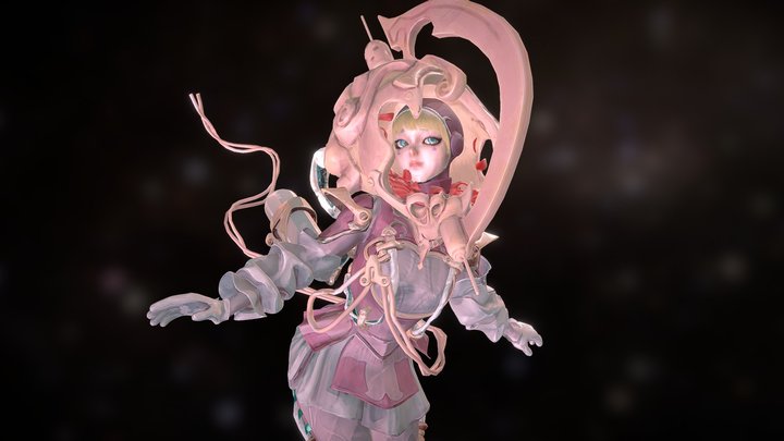 Stylized Creation Final Exam 'Space Lolita' 3D Model