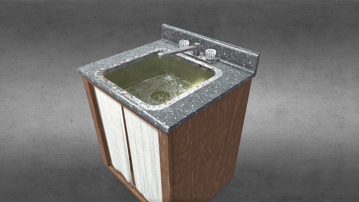 Clogged Old Sink Cabinet