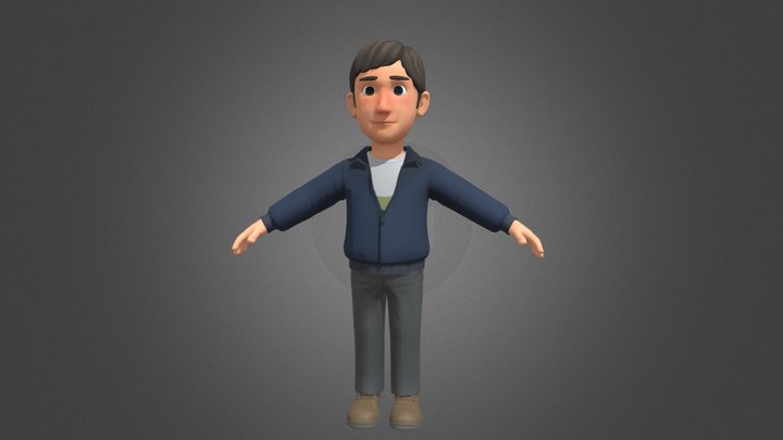 cartoon Man people 3D Model