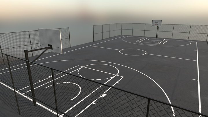 Street Basketball Court 3D Model