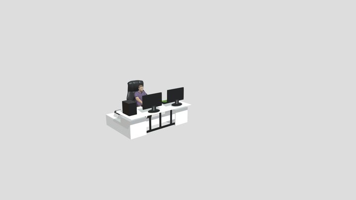 Office Workeing Man Annimastion 3D Model