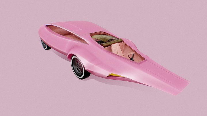 Pink Panther Car 3D Model