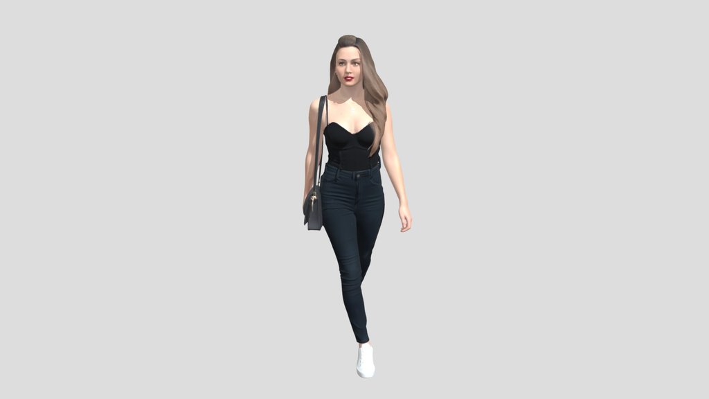 Stride in Black Corset Top and Jeans