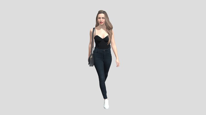 Stride in Black Corset Top and Jeans