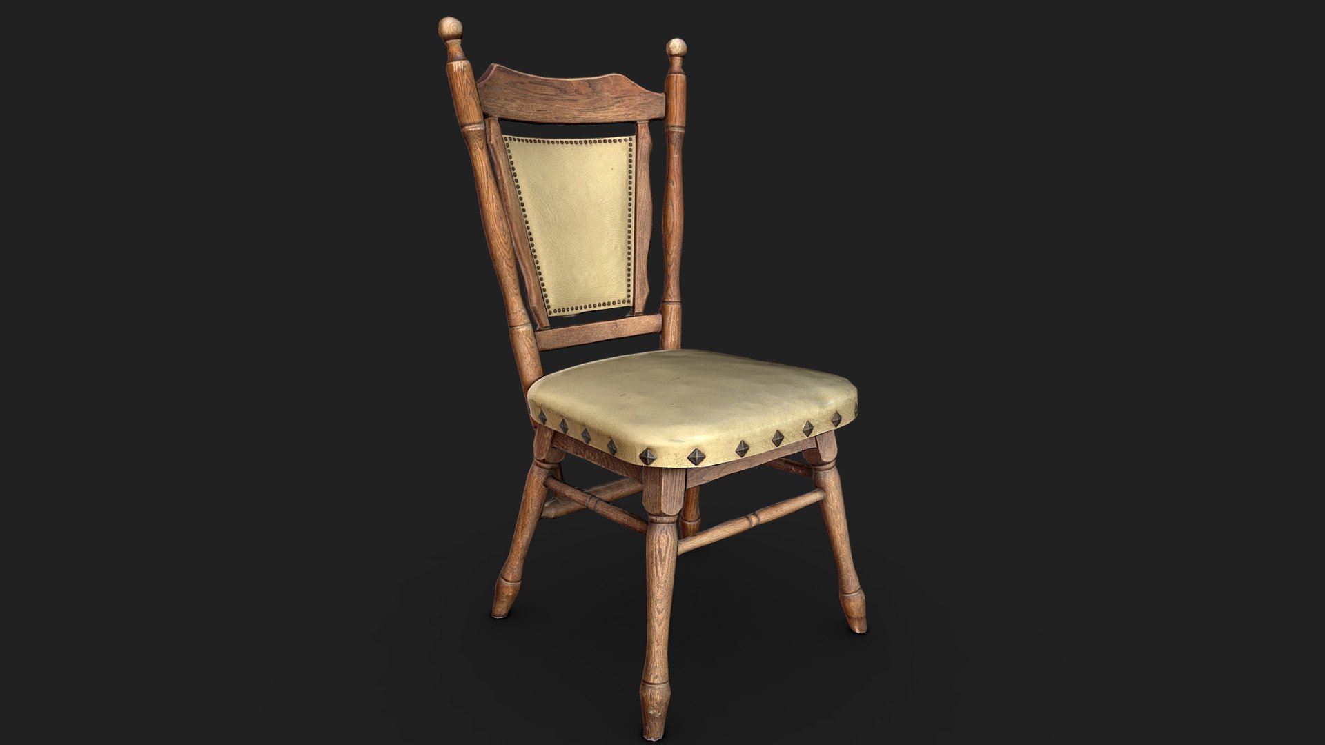 [REMAKE] Antique wooden chair Download Free 3D model by RaynaudL