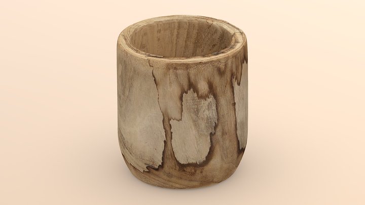 Used Wooden Plant Pot 3D Model