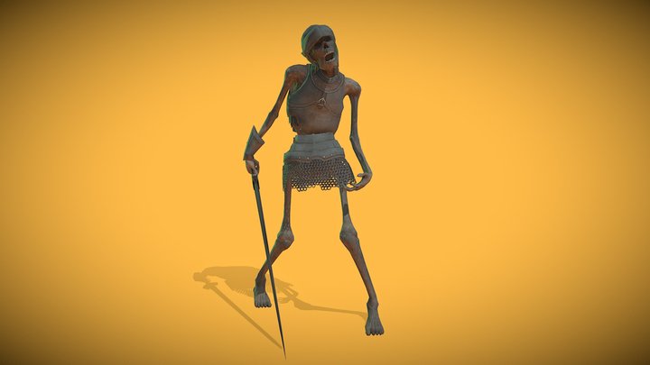 Skeleton Zombie Soldier 1 3D Model