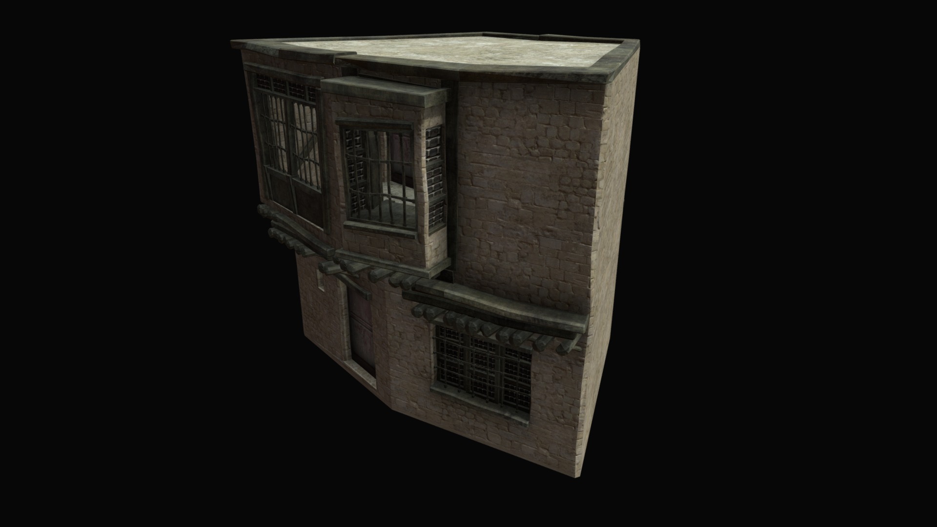 3D model Old House - This is a 3D model of the Old House. The 3D model is about a small wooden house.