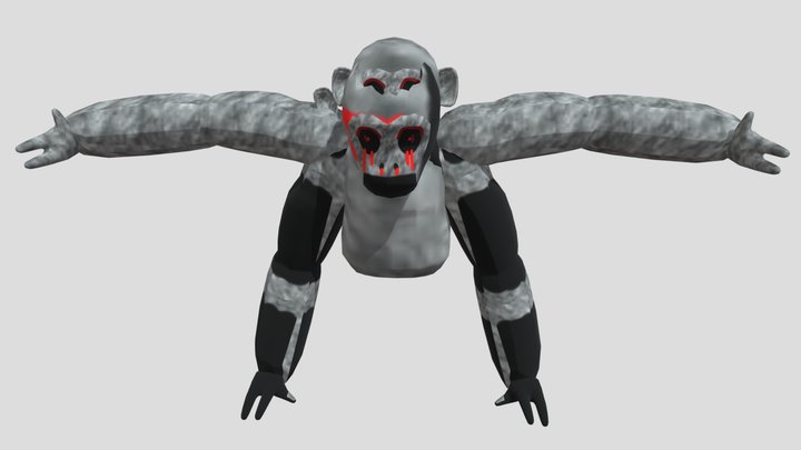 BOMBOCLAT SCARY BABOON MONSTER WITH ARMS 3D Model