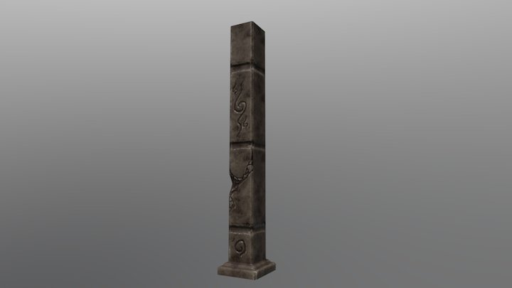 Cracked Pillar 3D Model