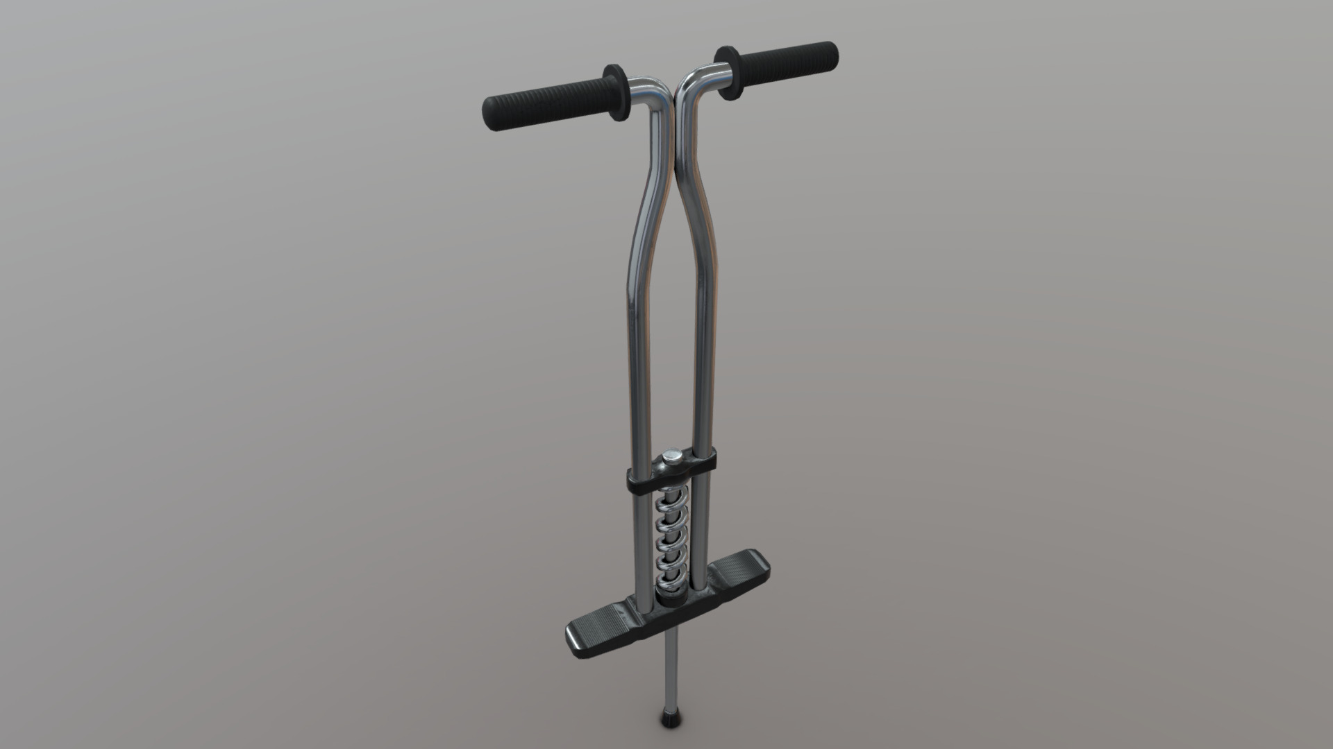 3D model Pogo Stick - This is a 3D model of the Pogo Stick. The 3D model is about a silver and black bicycle.