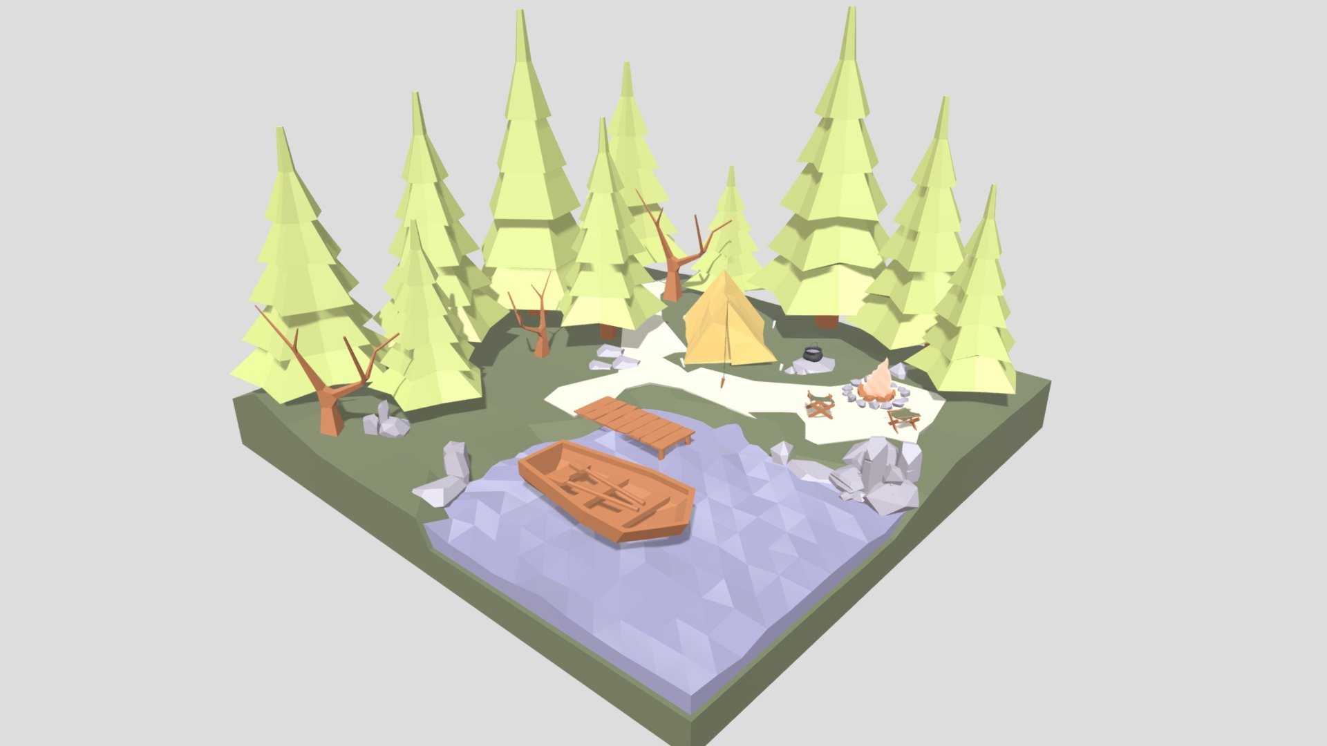 Camping  low poly