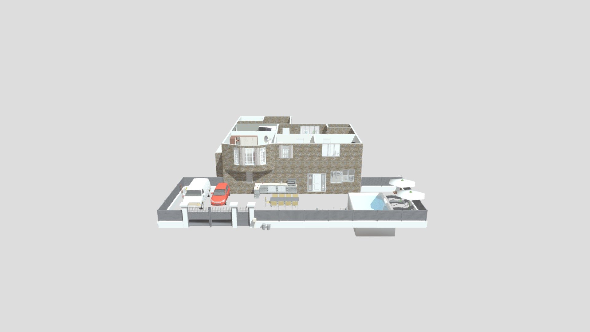 Grande maison tres moderne pour 4 à 3 étages