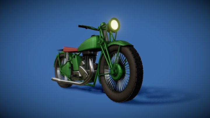 Stylised Motorbike - WW2 Triumph Model 3D Model