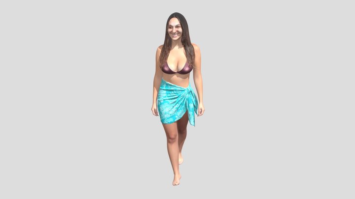 Turquoise Floral Sarong – Kostenloses 3D-Modell STL
