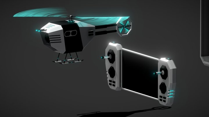 RC Spy Coptor - Scifi Lowpoly 3D Model