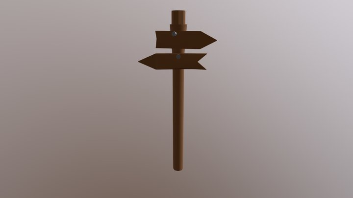 Low poly Road sign 3D Model