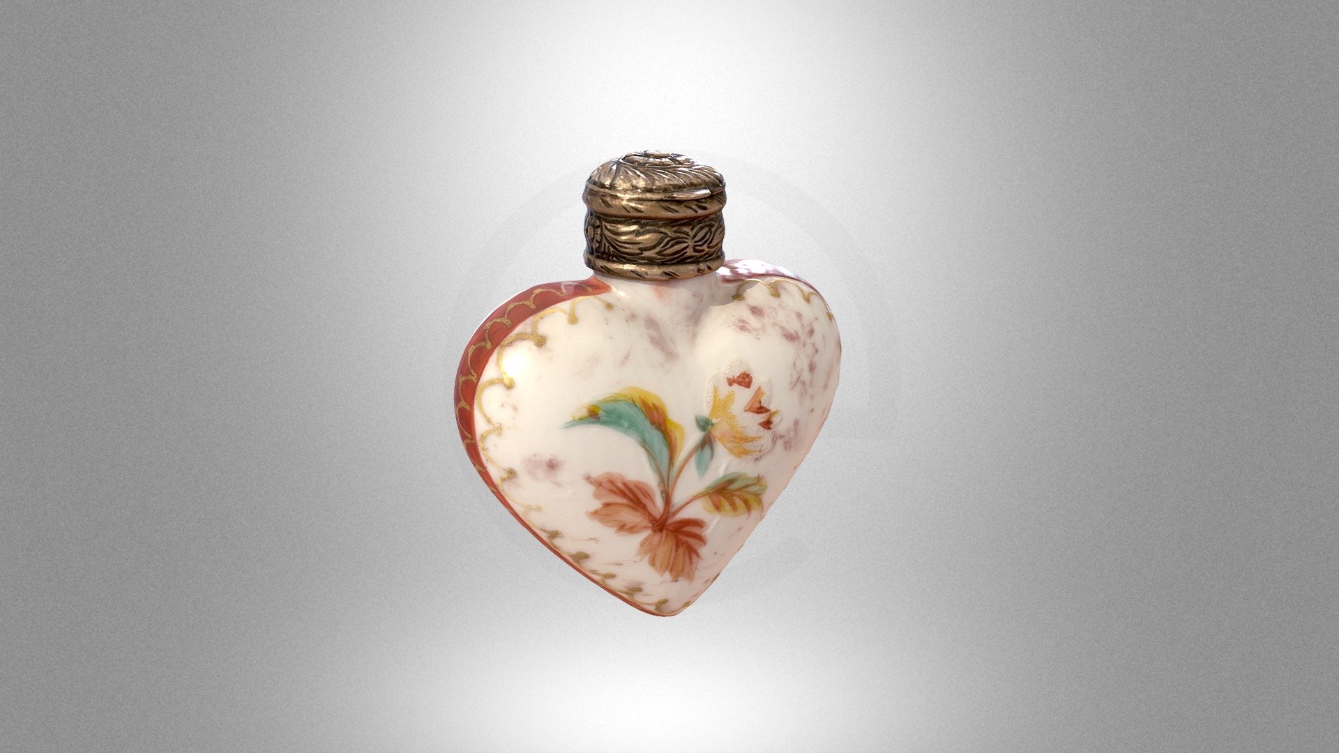 Porcelain perfume bottle in the shape of heart