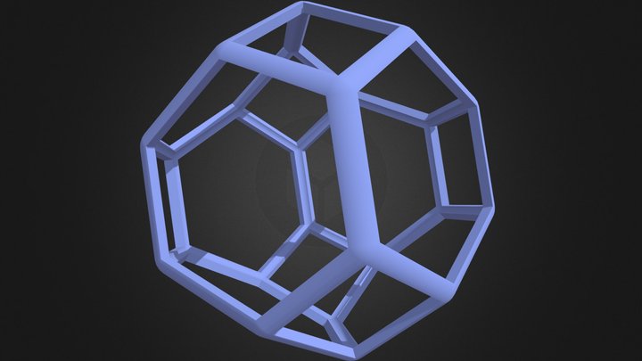Wireframe Shape Tetradecahedron 3D Model