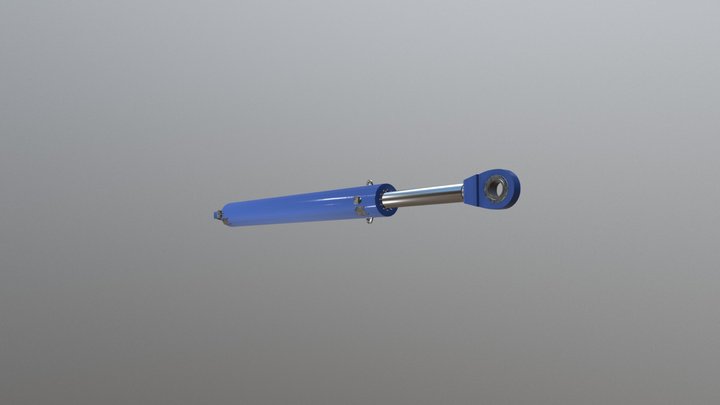 Cylinder hydrauliczny z animacją 3D Model