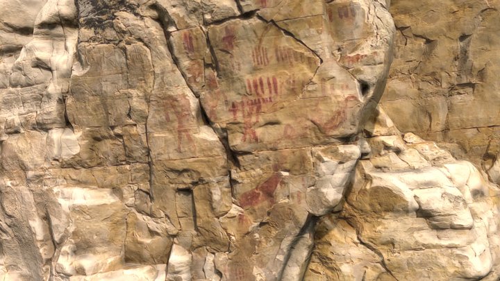 Scan of the rock paintings of the Sinsk Pillars 3D Model