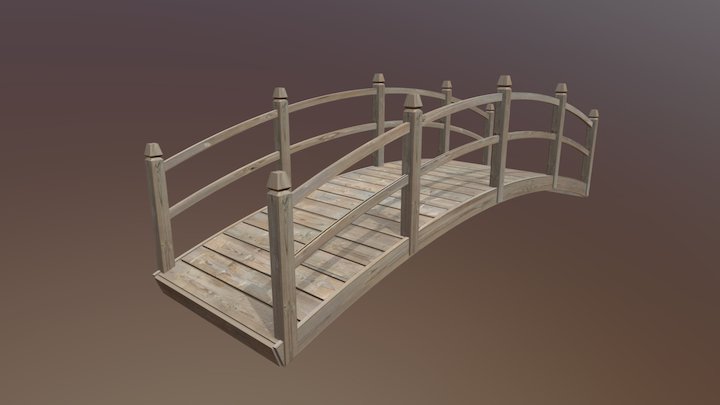 Timber Bridge 3D Model