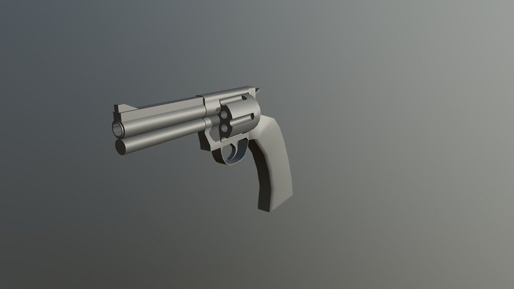 Revolver Grey Scale 3D Model