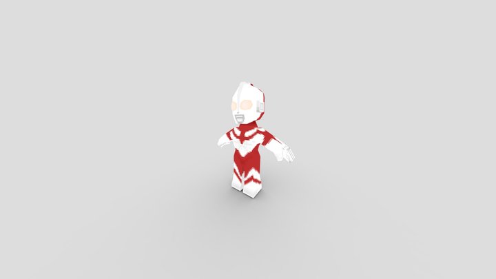 Lowpoly Shin Ultraman 3D Model