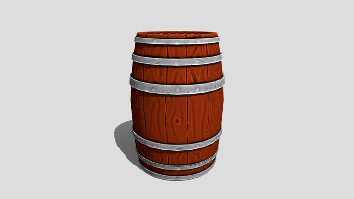 Barrel Low Poly 3D Model