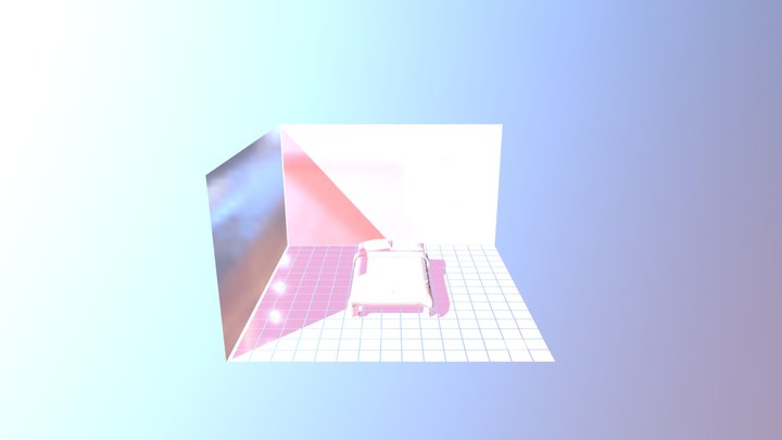 Low Poly Bed and Pillow 3D Model