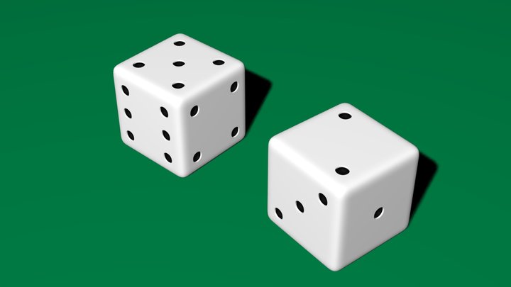 A pair of dices 3D Model