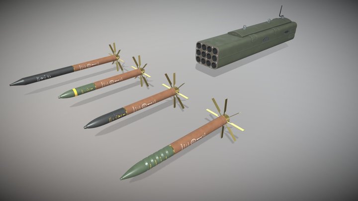 Telson 12 Launcher With Missiles 3D Model