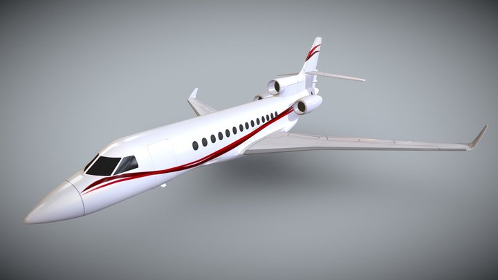 Dassault Falcon 7x business jet 3D Model
