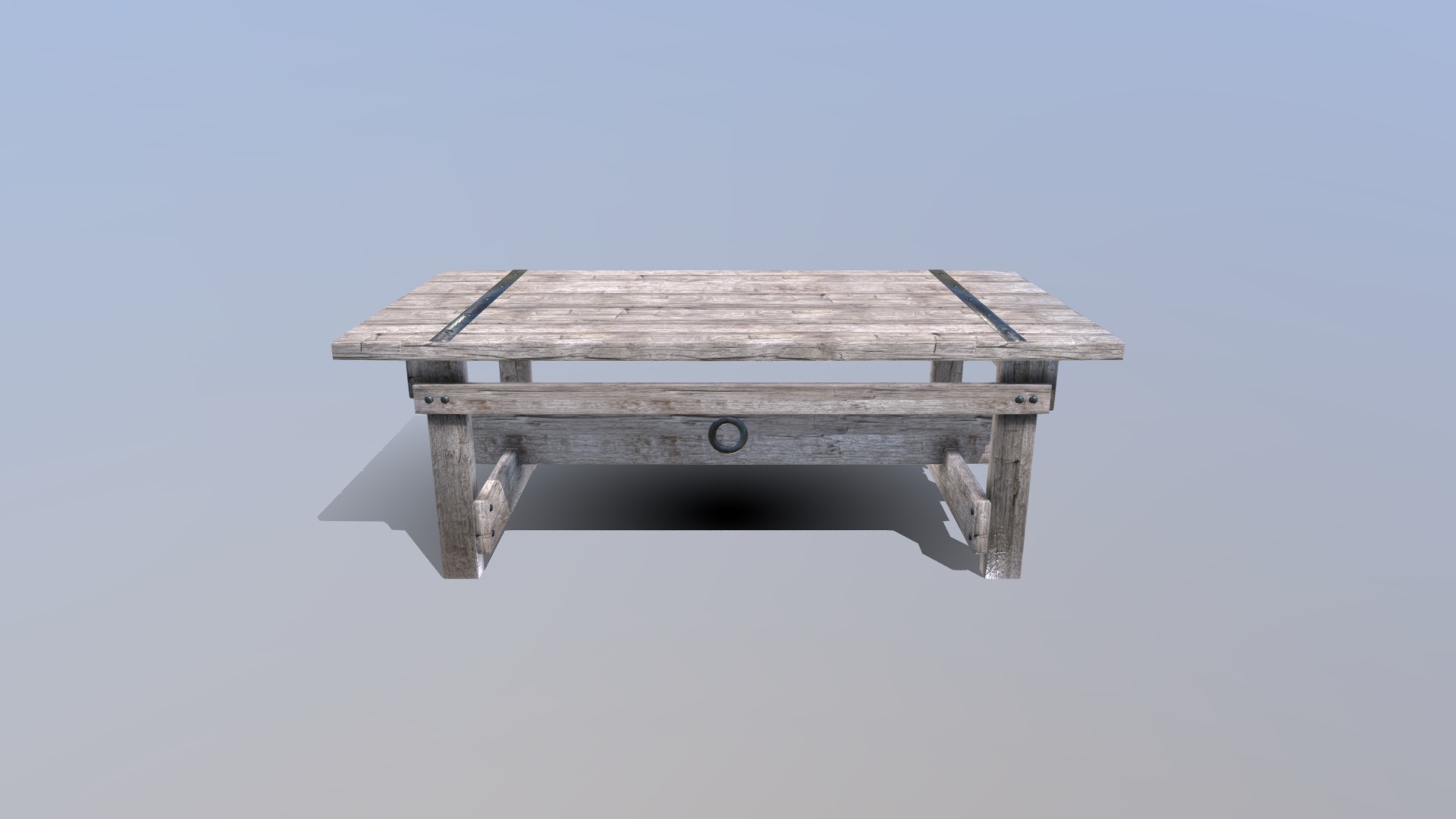 3D model Farmhouse exterior table - This is a 3D model of the Farmhouse exterior table. The 3D model is about a wooden box with a hole in it.