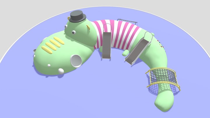 Crocodile Microtopography Children Playground 3D Model