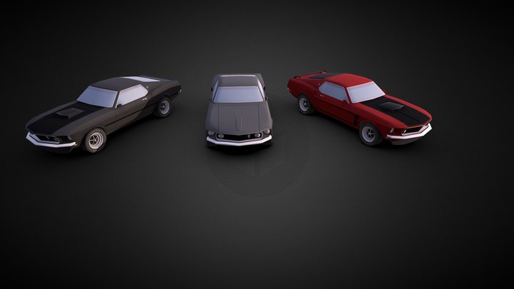 1969 Ford Mustang 429 Boss 3D Model