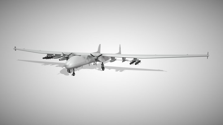 TAI Aksungur Drone 3D Model