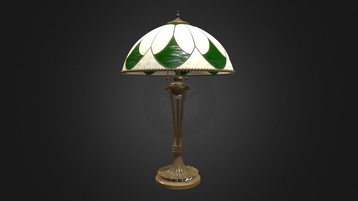Antique Table Lamp 001 (High Poly) 3D Model