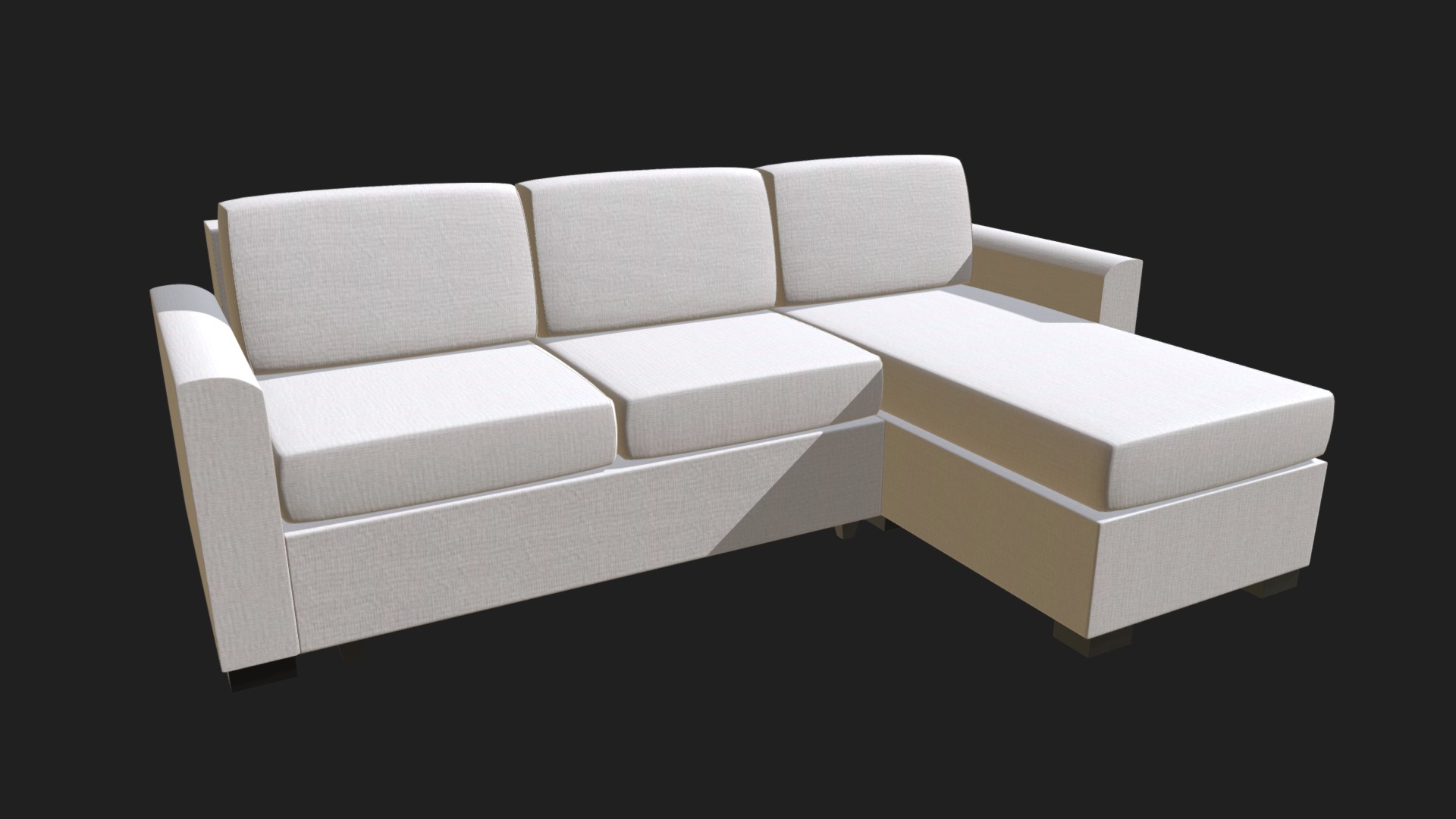 3D model Angular couch sofa - This is a 3D model of the Angular couch sofa. The 3D model is about a white couch with a black background.