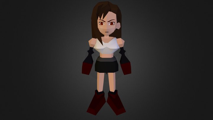 PS1 Low Poly Tifa Remake 3D Model