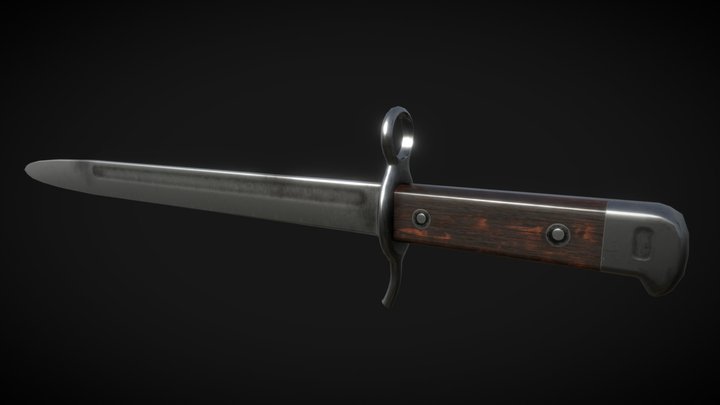 Knife Bayonet for Mosin-Nagant Rifle 1927 3D Model