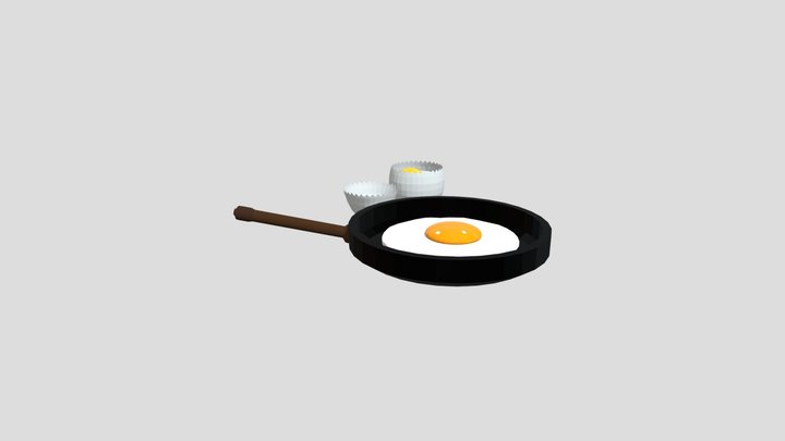 Eggs & Frying Pan 3D Model