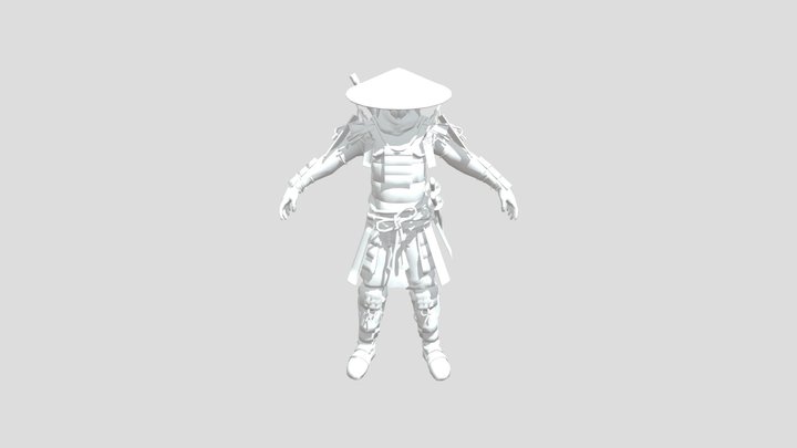 Lonely Samurai 3D Model