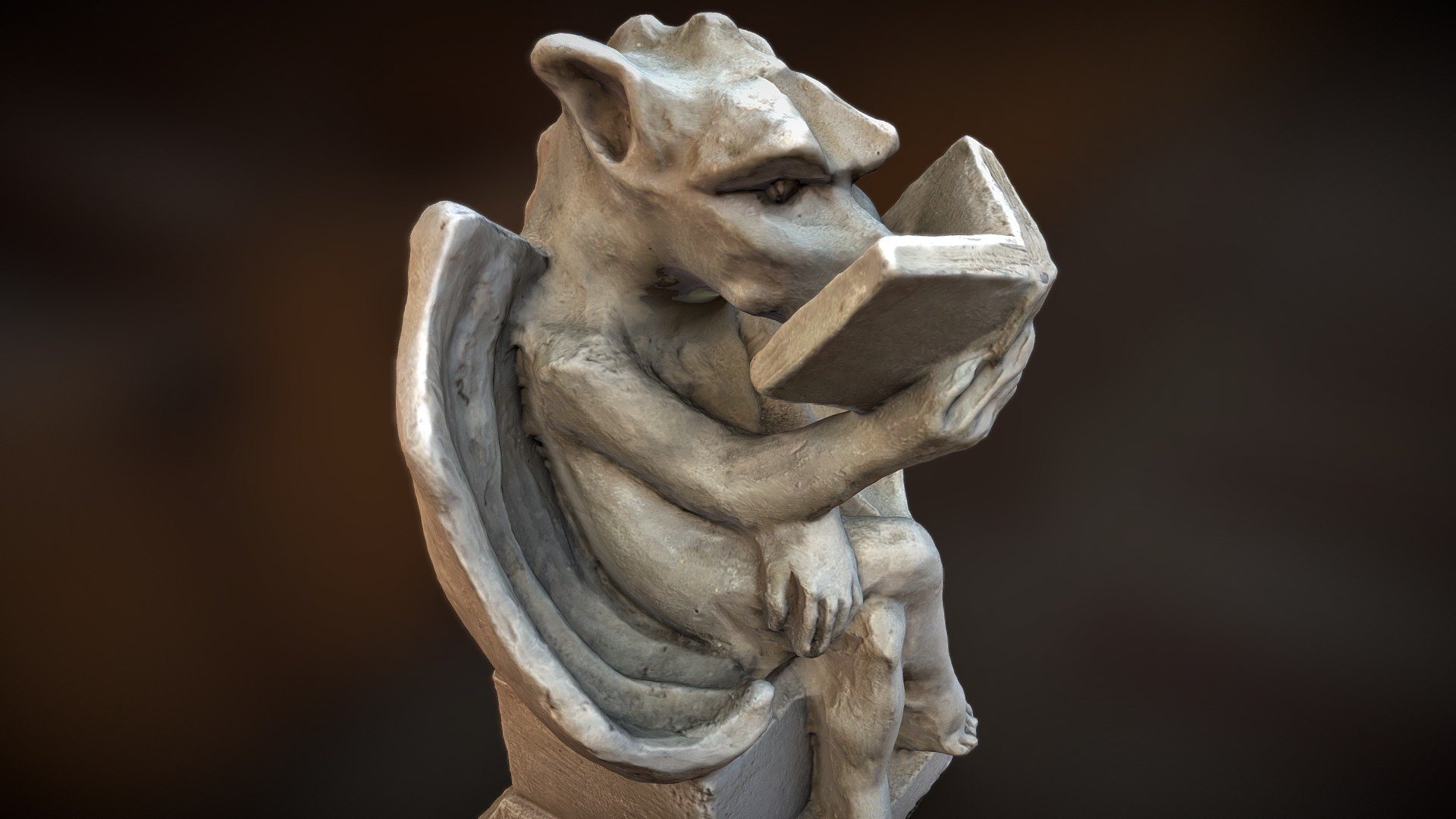 Reading Gargoyle Buy Royalty Free 3D model by stevetalkowski [ba9645a