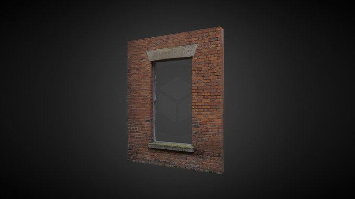 Modular British Brick Industrial Factory Window 3D Model