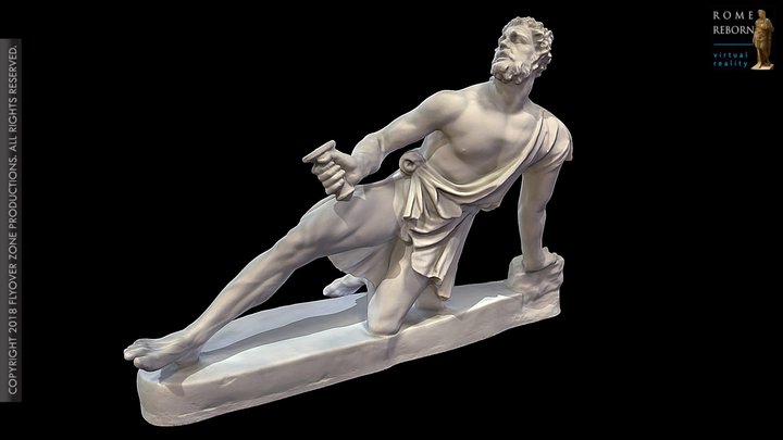 3D rendering of Gaul, kneeling