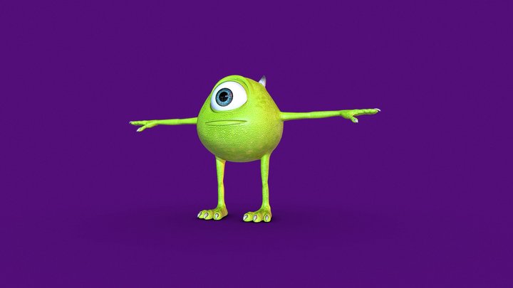 Mike wazowski rig 3D Model