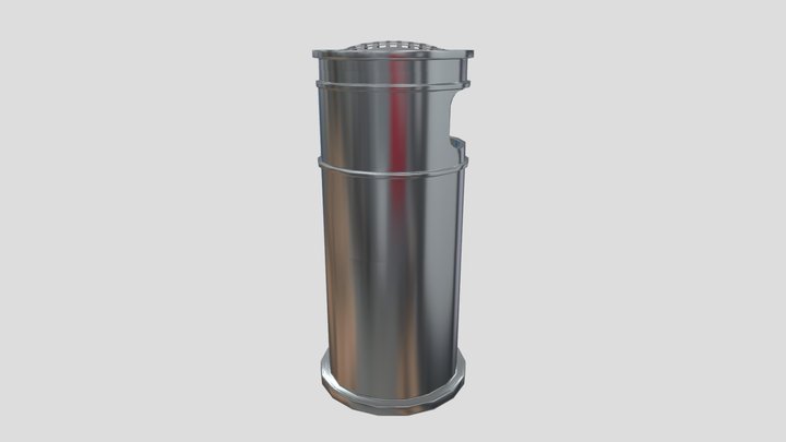 Trash can and ashtray 3D Model