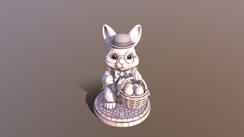 Dapper Bunny with Easter Basket